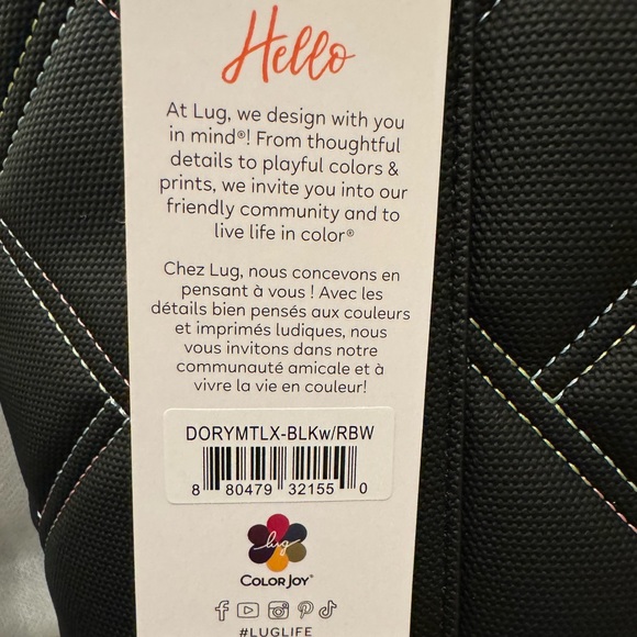 Lug Dory Matte Luxe VL Crossbody Bag Black Icepop Stitch NWT - Picture 3 of 7